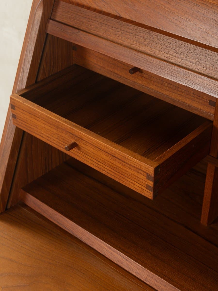 Sekretarzyk, teak brązowy, Dyrlund, Dania, lata 80. - 280886