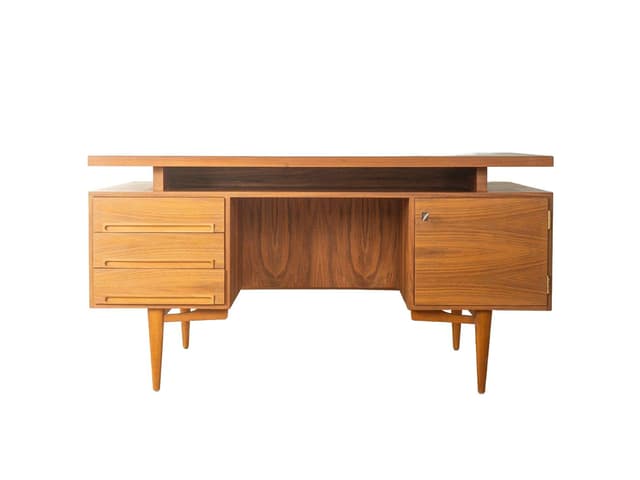 Desk, brown oak, Germany, 1960s - DIMENSION