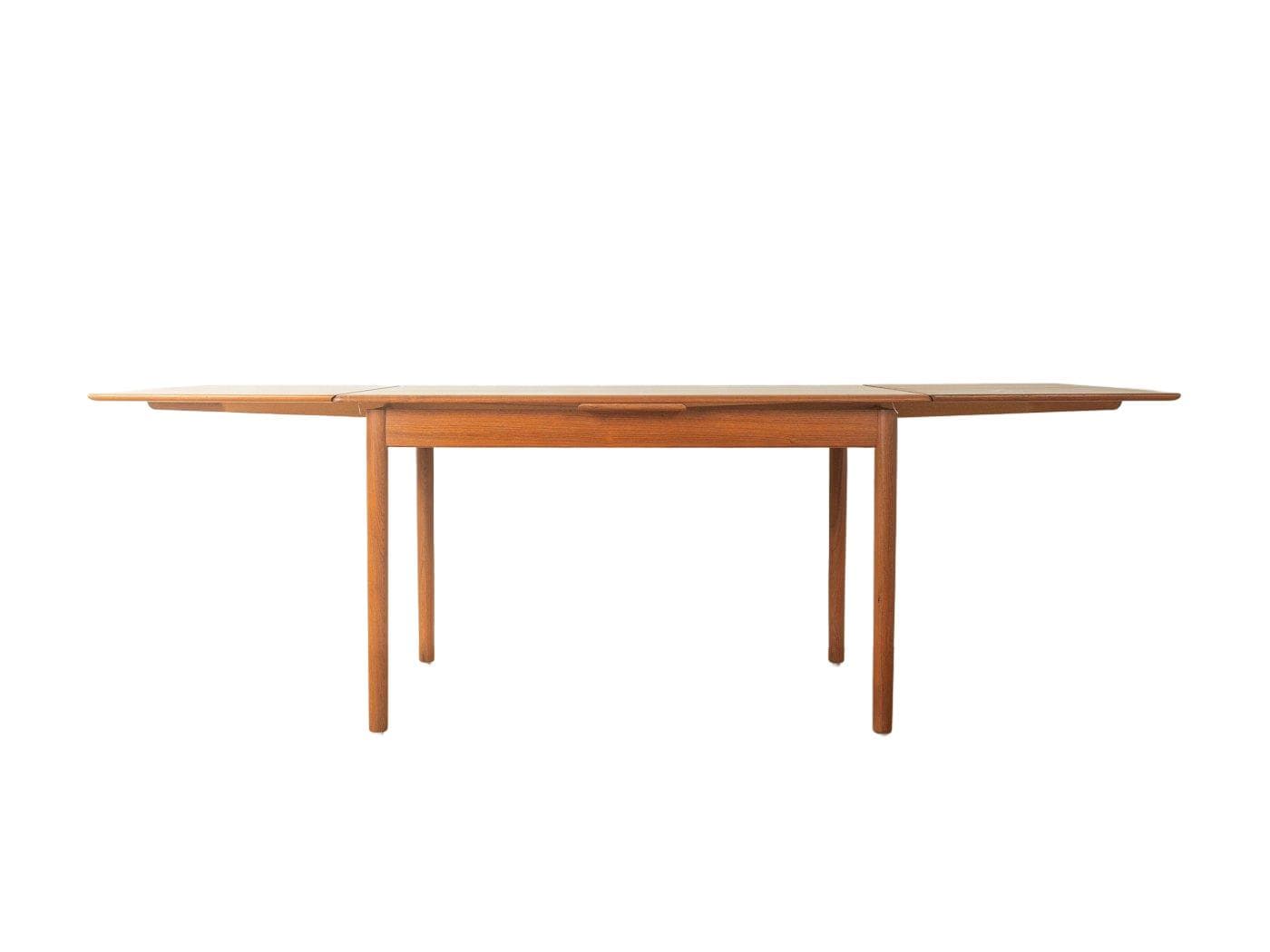 Stół jadalniany, teak brązowy, proj. P. Hundevad, Dania, lata 60.