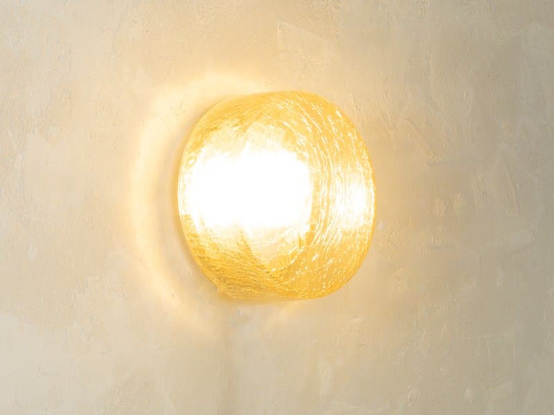 Lampa ścienna, żółty, szkło, Niemcy, lata 60. - 280790