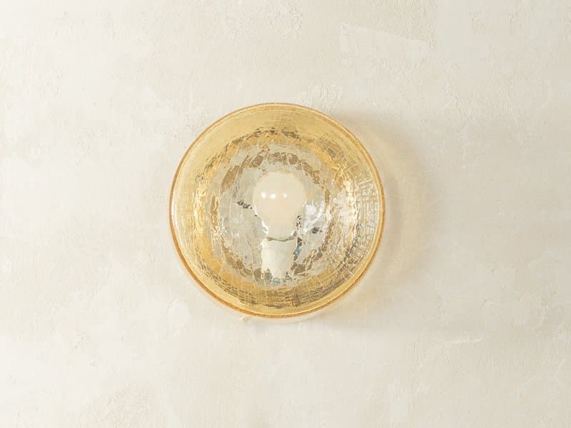 Lampa ścienna, żółty, szkło, Niemcy, lata 60. - 280795