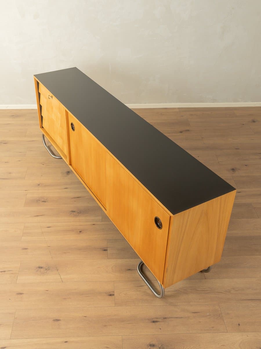 Komoda, jesion brązowy, stal szczotkowana, proj. E. Stratmann, Niemcy, lata 60. - 280752