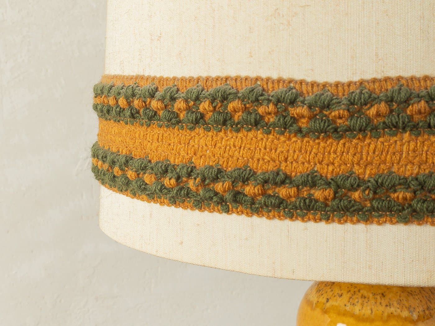 Lampa stołowa Bubble, ceramika beżowa, jedwab beżowy, Kaiser Leuchten, Niemcy, lata 60. - 280738