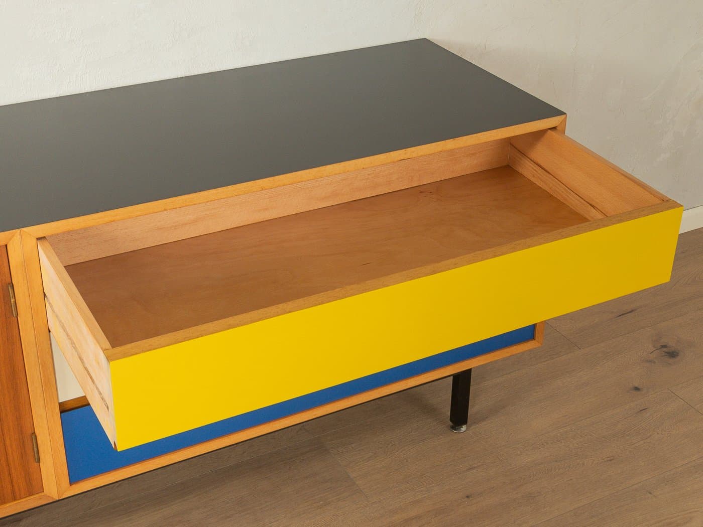 Sideboard, walnut, black steel, Germany, 1960s. - 280713