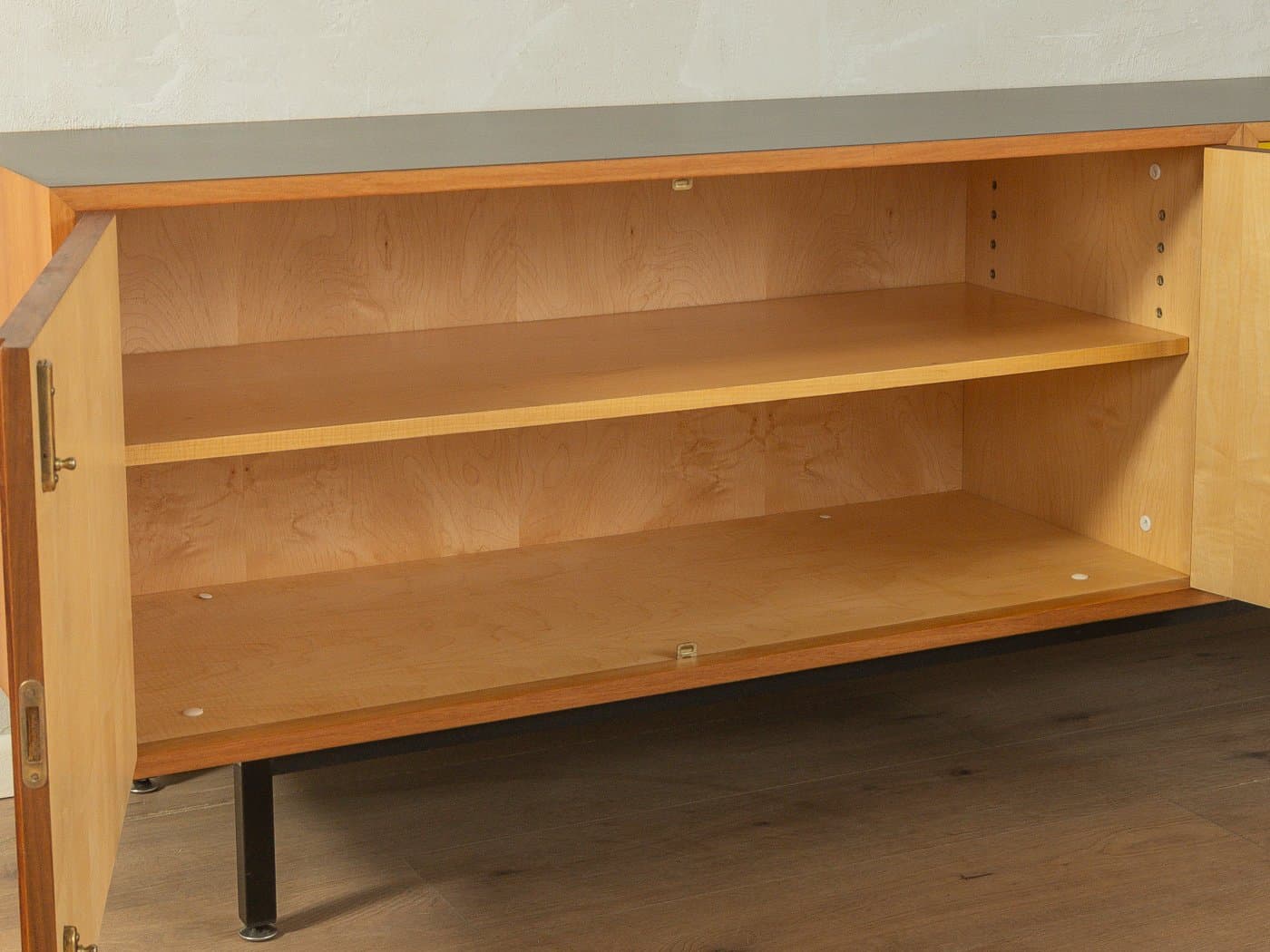Sideboard, walnut, black steel, Germany, 1960s. - 280714