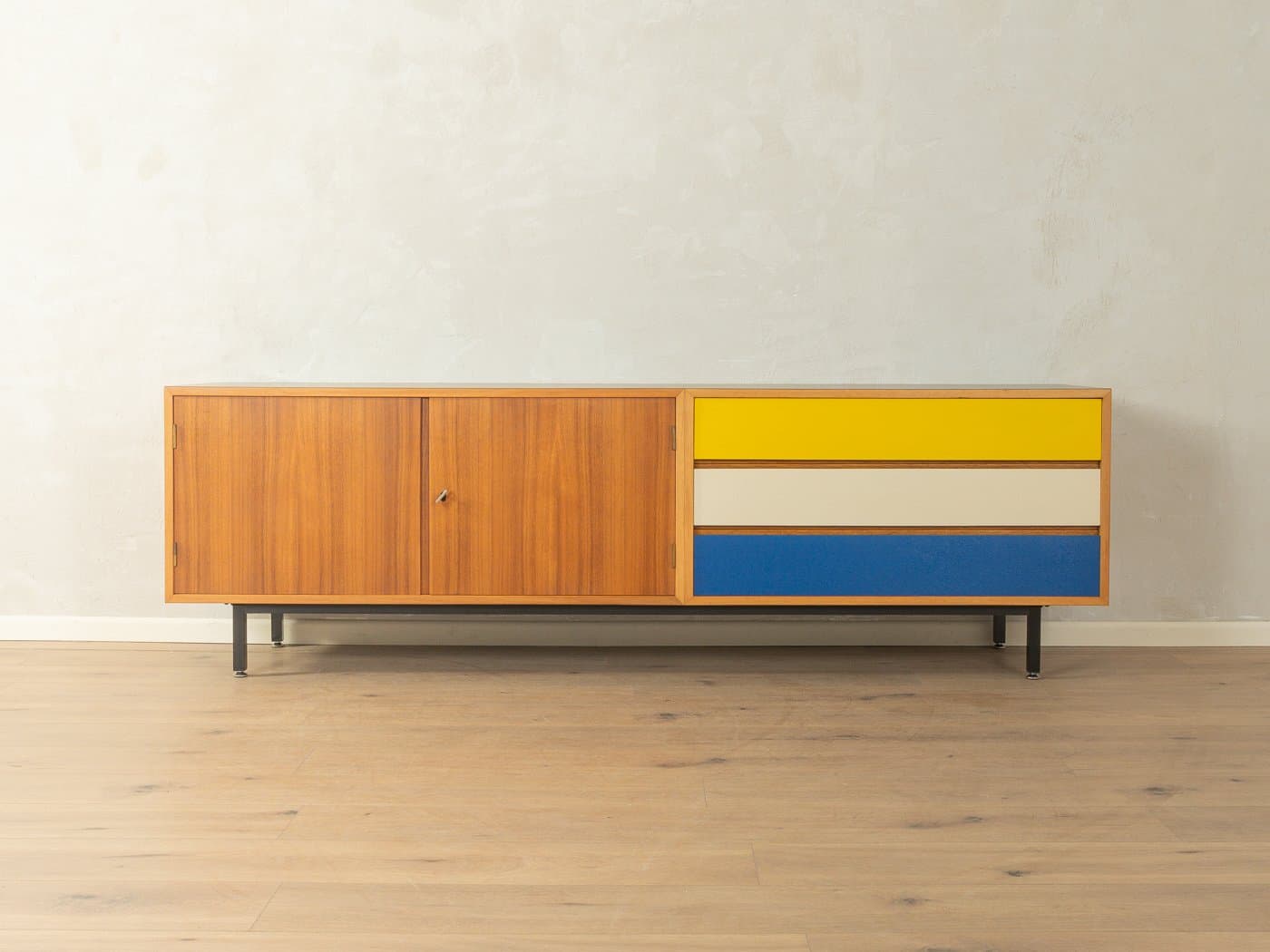 Sideboard, walnut, black steel, Germany, 1960s. - 280716