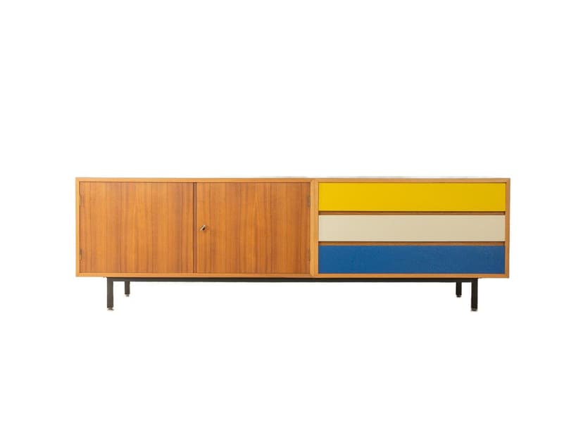 Sideboard, orzech, stal czarna, Niemcy, lata 60.