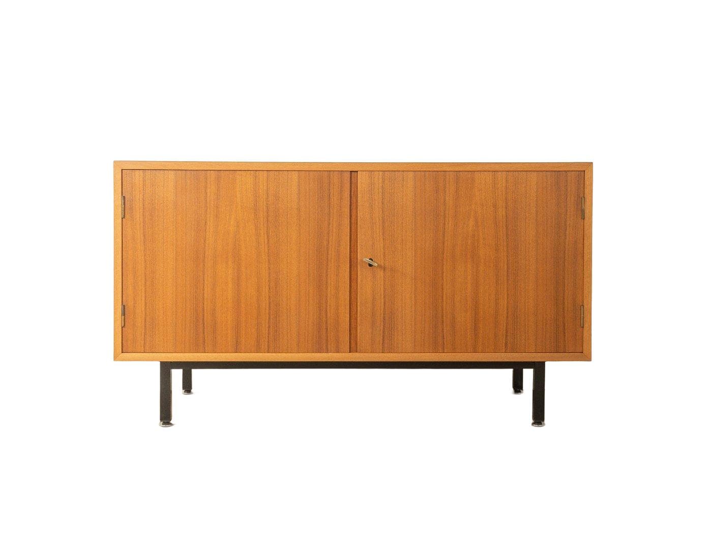 Sideboard, orzech brązowy, stal czarna, Niemcy, lata 60.