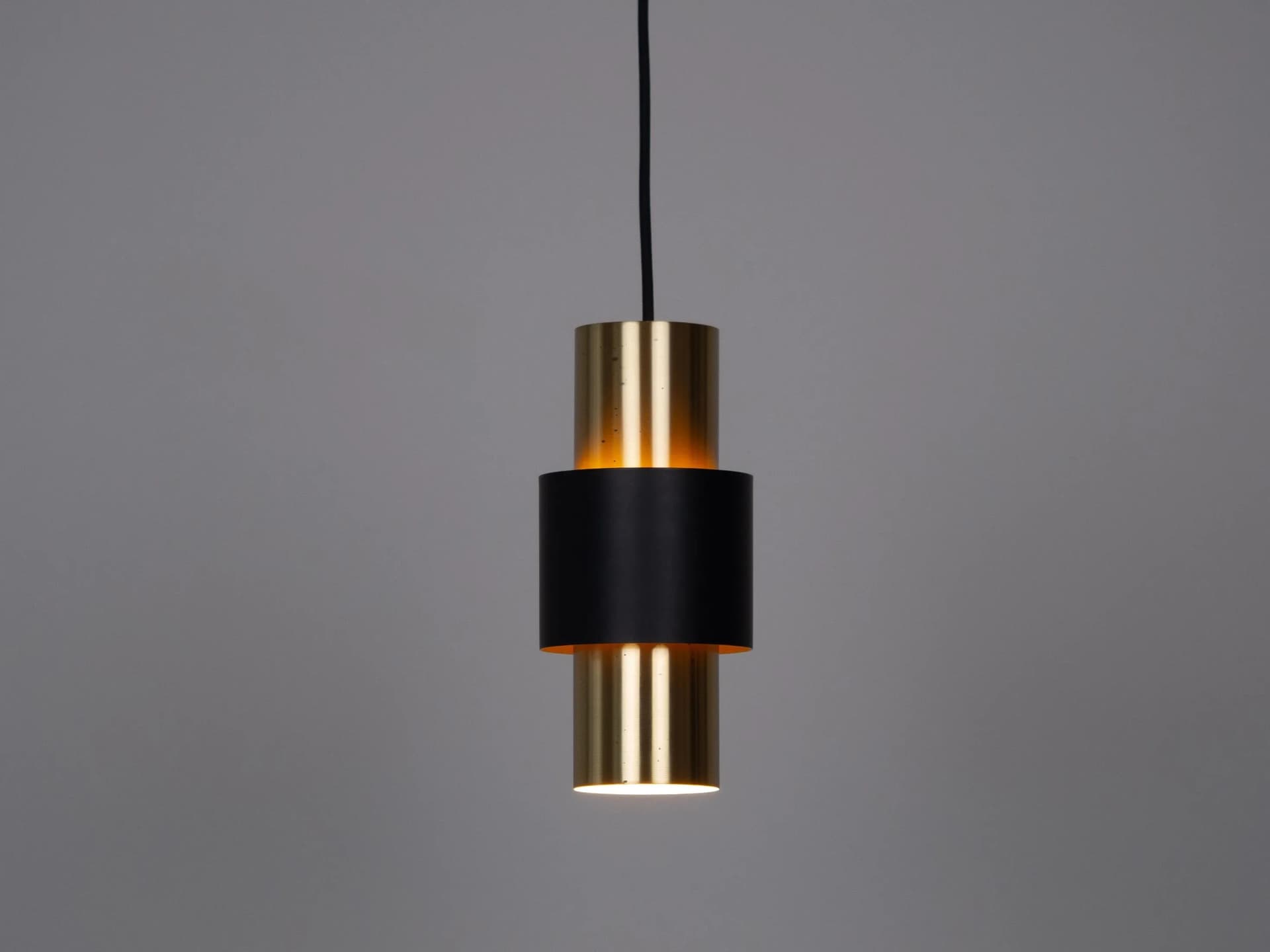 Czarno-złote lampy wiszące Etna, proj. J. Hammerborg dla Fog & Mørup, Dania, lata 60. - 20517