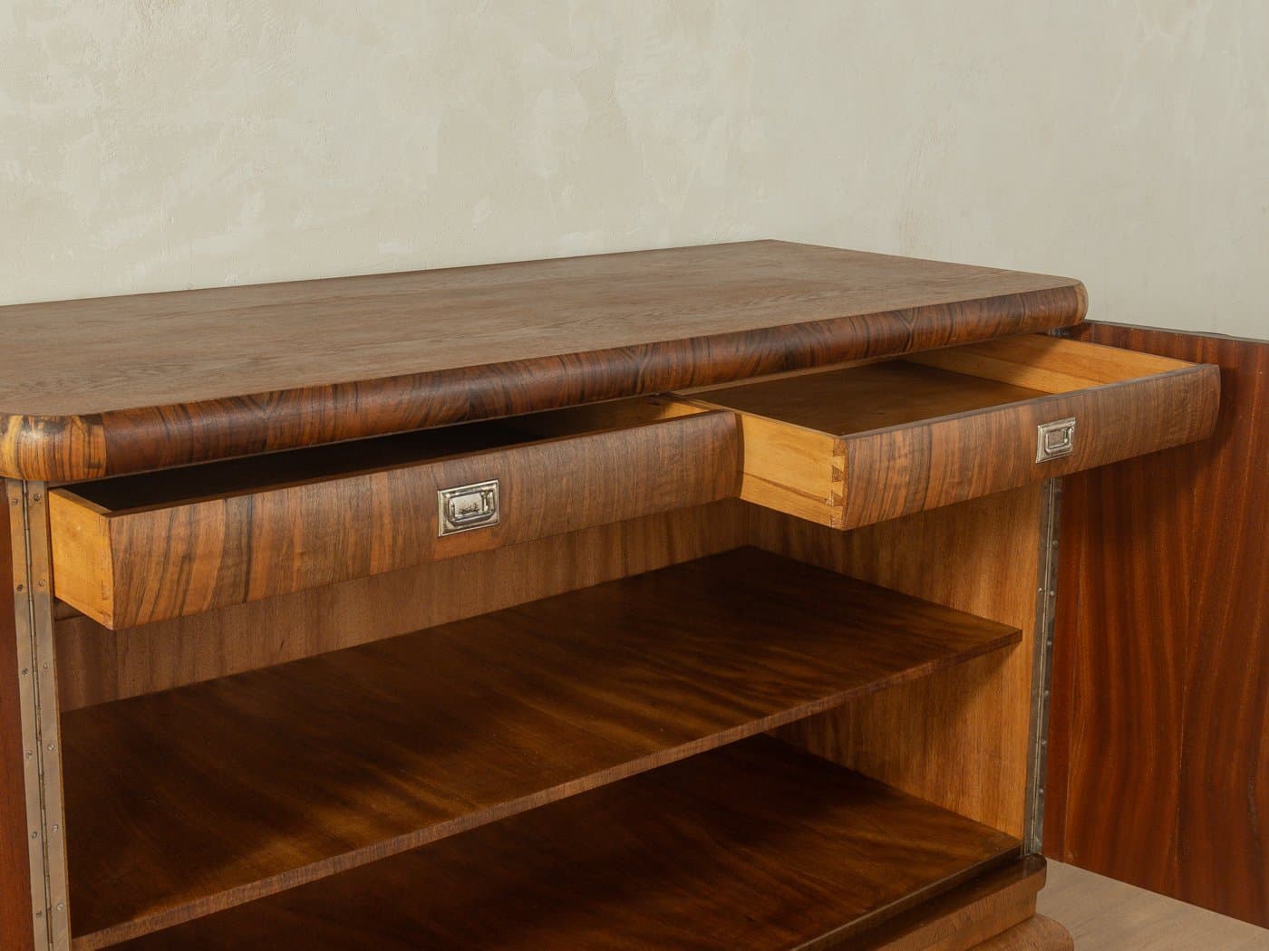 Kredens Art Deco, brązowy, orzech, Niemcy, lata 20. - 280633