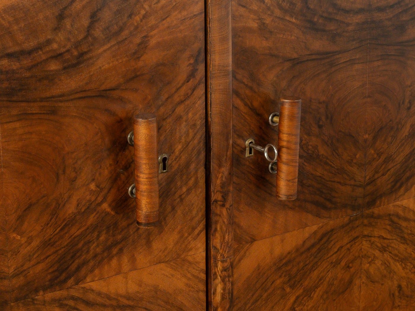 Kredens Art Deco, brązowy, orzech, Niemcy, lata 20. - 280636