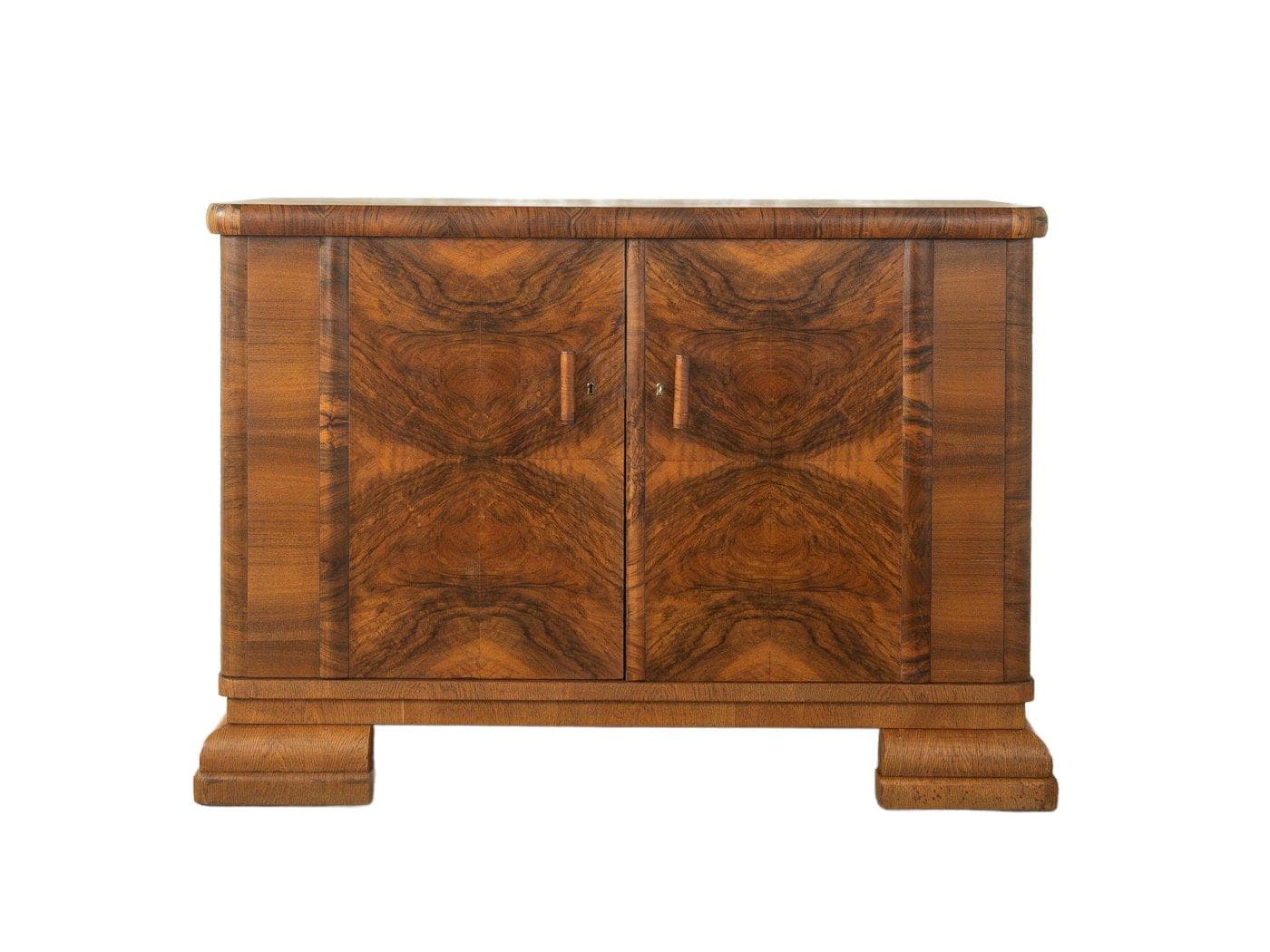 Kredens Art Deco, brązowy, orzech, Niemcy, lata 20.