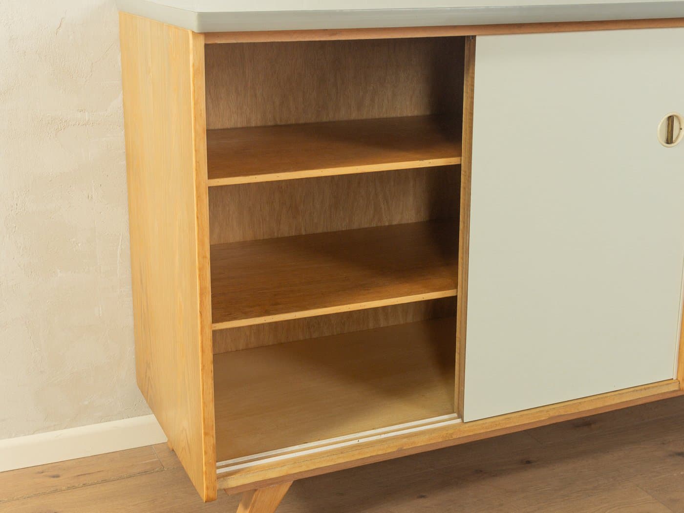 Szafka kuchenna, błękit, drewno, Niemcy, lata 50. - 280584