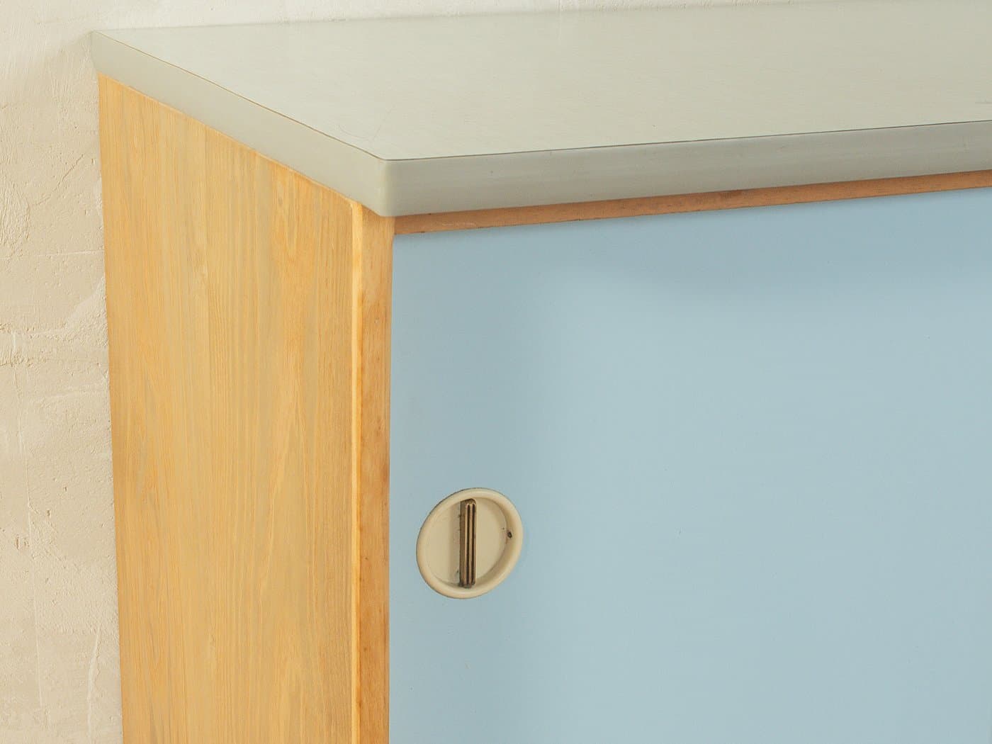 Szafka kuchenna, błękit, drewno, Niemcy, lata 50. - 280587