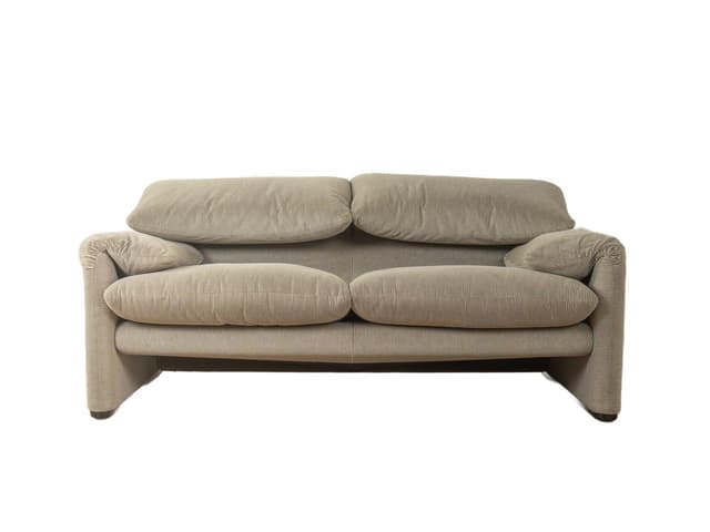 Sofa 675 Maralunga, szary sztruks, proj. V. Magistretti, Cassina, Włochy, lata 70. - WYMIARY