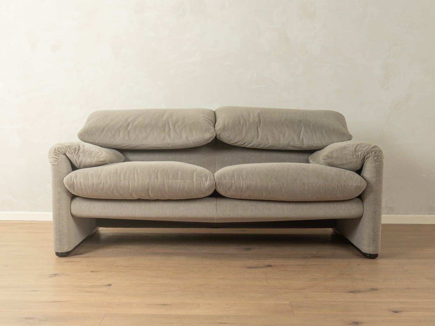 Sofa 675 Maralunga, szary sztruks, proj. V. Magistretti, Cassina, Włochy, lata 70. - 280570