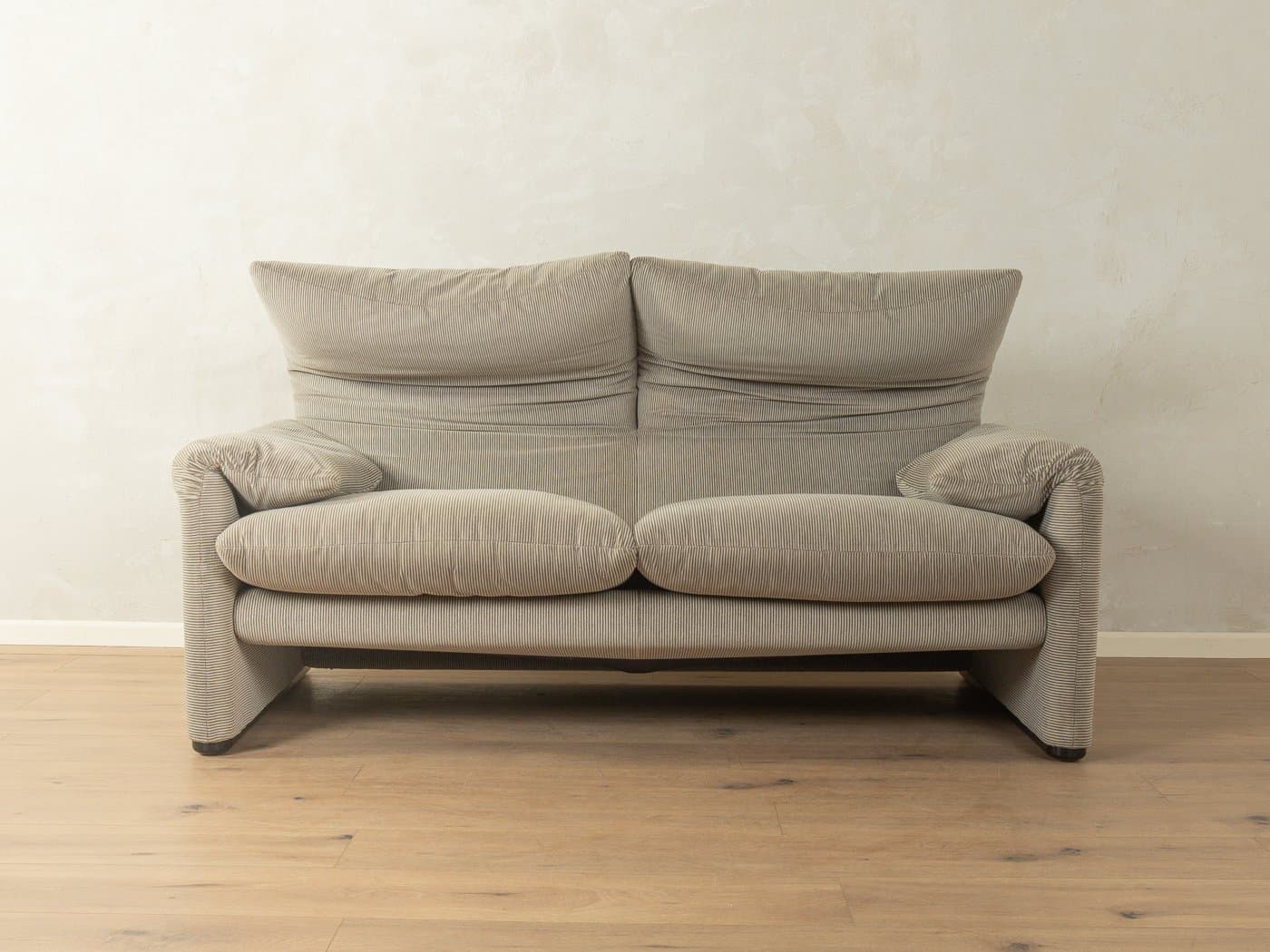 Sofa 675 Maralunga, szary sztruks, proj. V. Magistretti, Cassina, Włochy, lata 70. - 280563