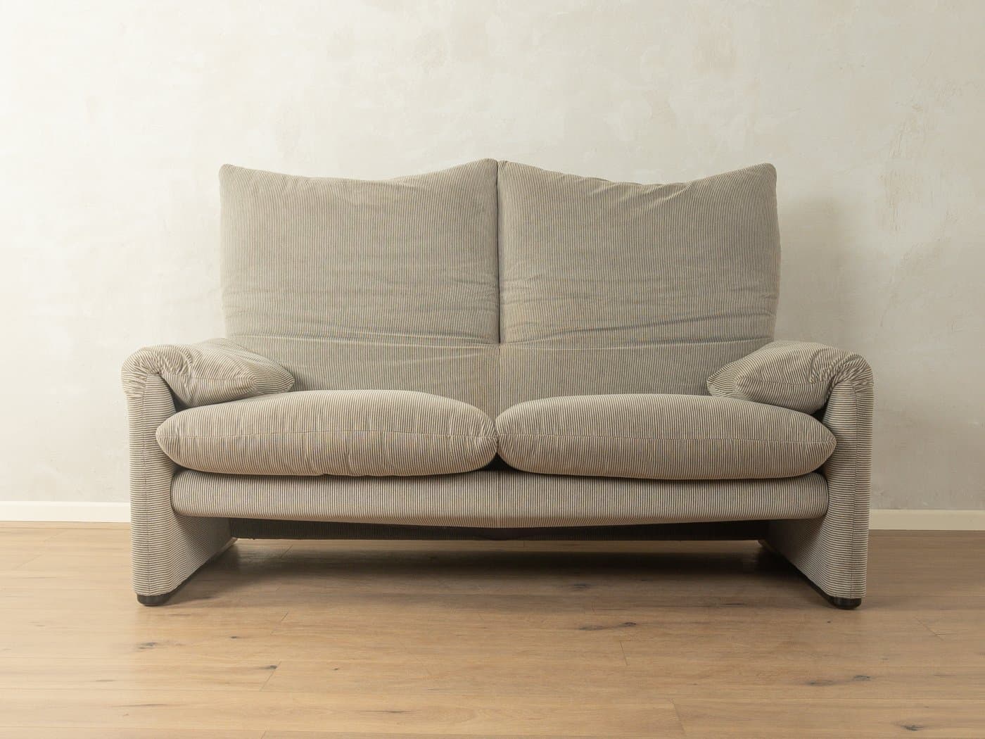 Sofa 675 Maralunga, szary sztruks, proj. V. Magistretti, Cassina, Włochy, lata 70. - 280564