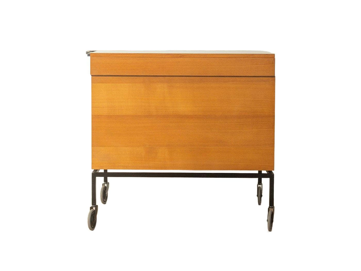 Barek na kółkach, teak brązowy, Niemcy, lata 60.