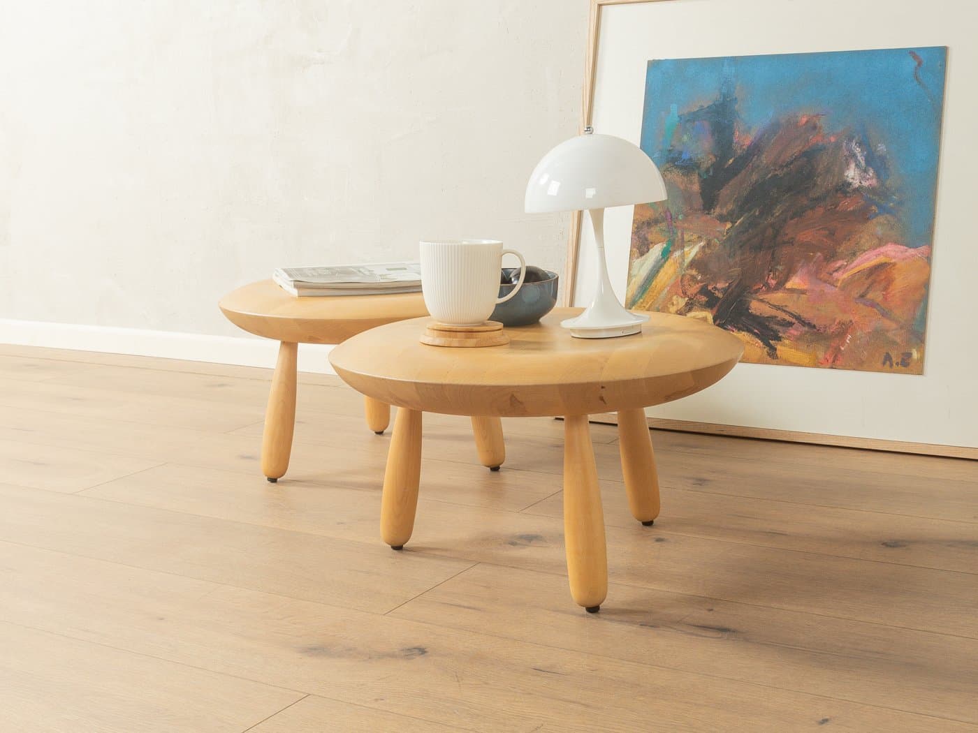 Zestaw dwóch stolików bocznych Karljohan, dąb brązowy, Ikea, Niemcy, lata 90. - 280513