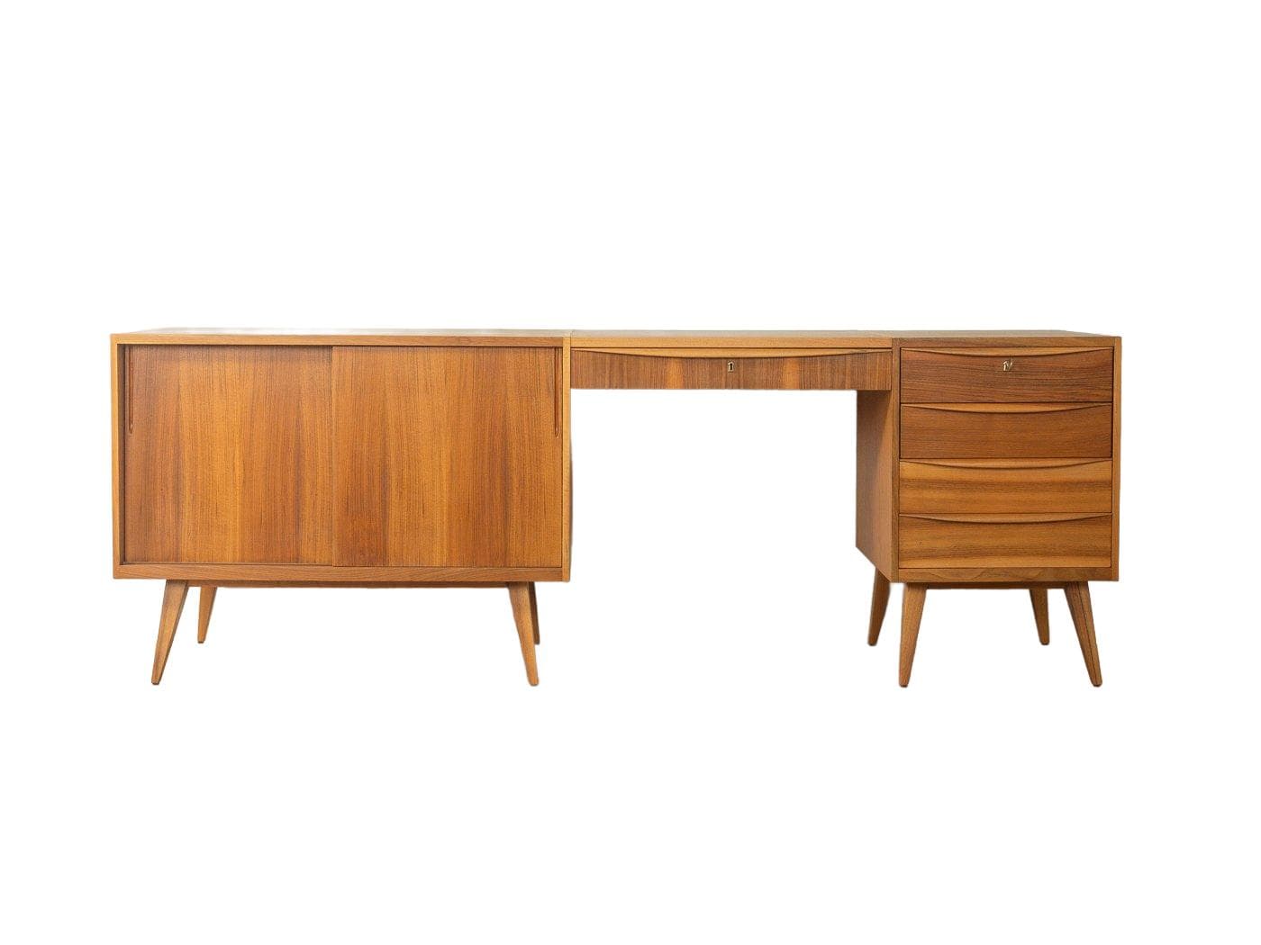Sideboard, brown walnut, Germany, 1950s