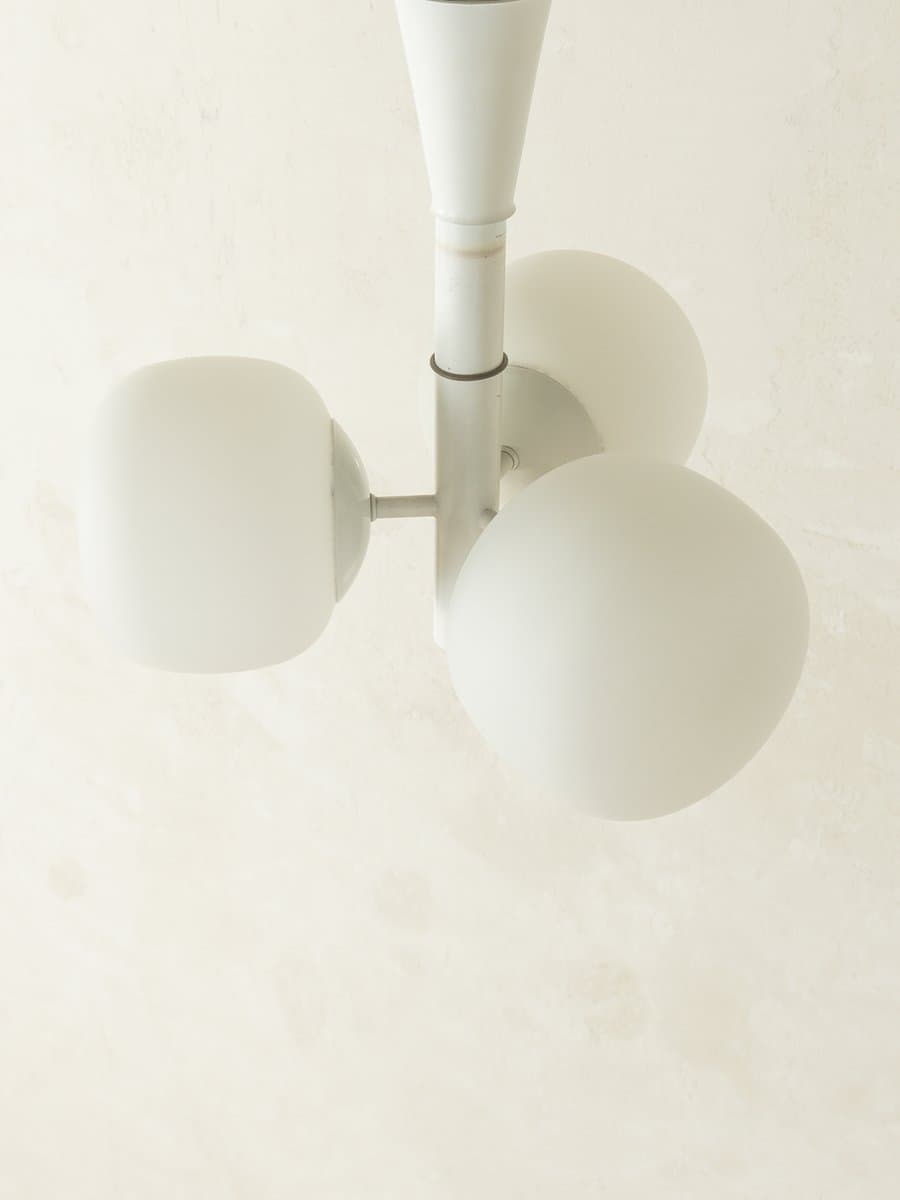 Pendant Lamp, white, frosted glass, Germany, 1960s - 280423