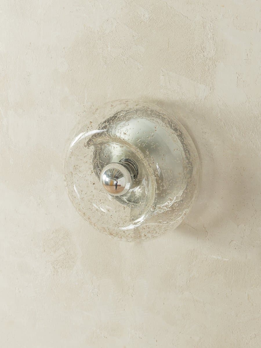 Kinkiet Donut, szkło transparentne, stal polerowana srebrna, proj. J.T. Kalmar, Niemcy, lata 60. - 280411