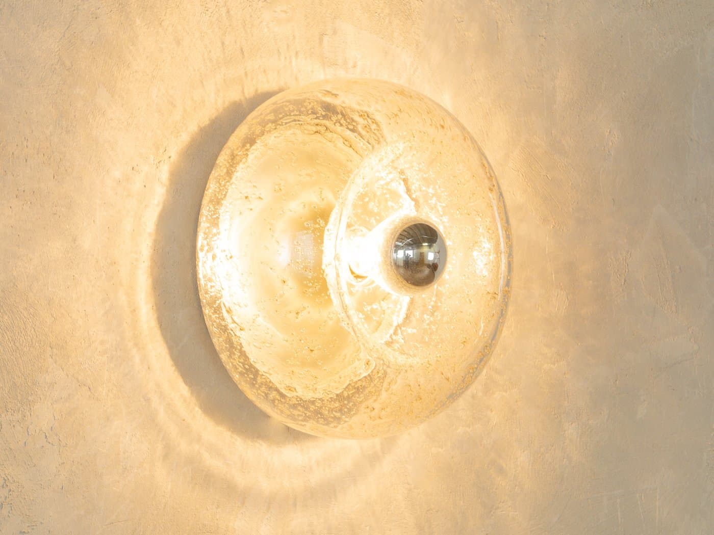 Kinkiet Donut, szkło transparentne, stal polerowana srebrna, proj. J.T. Kalmar, Niemcy, lata 60. - 280410