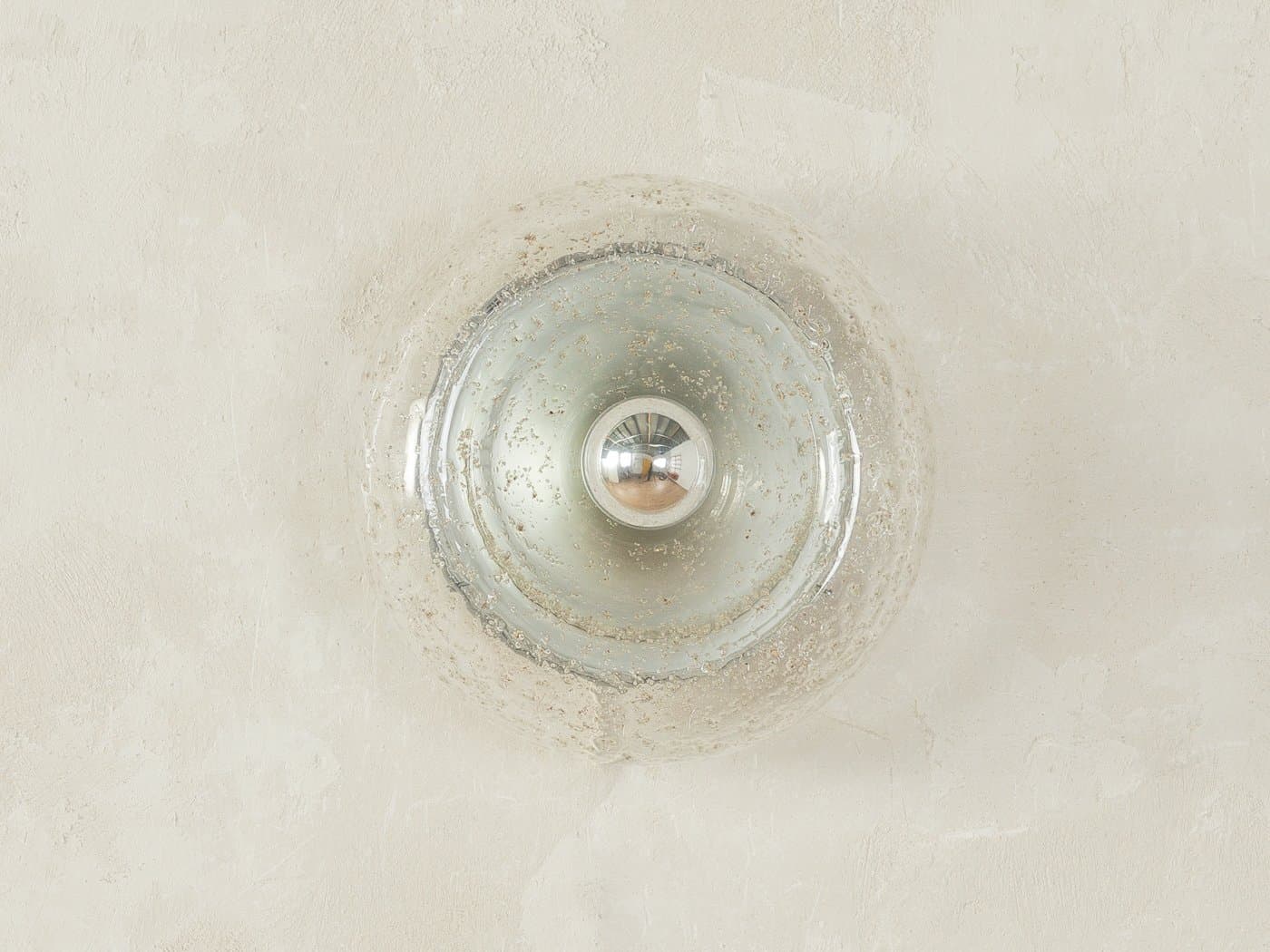 Kinkiet Donut, szkło transparentne, stal polerowana srebrna, proj. J.T. Kalmar, Niemcy, lata 60. - 280413