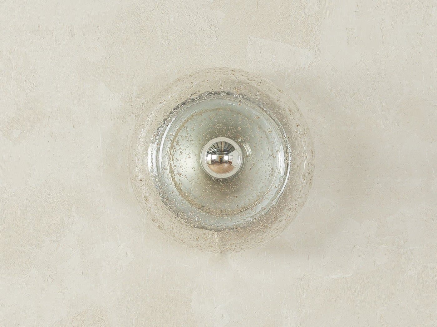 Kinkiet Donut, szkło transparentne, stal srebrna, proj. J.T. Kalmar, Niemcy, lata 70. - 280408