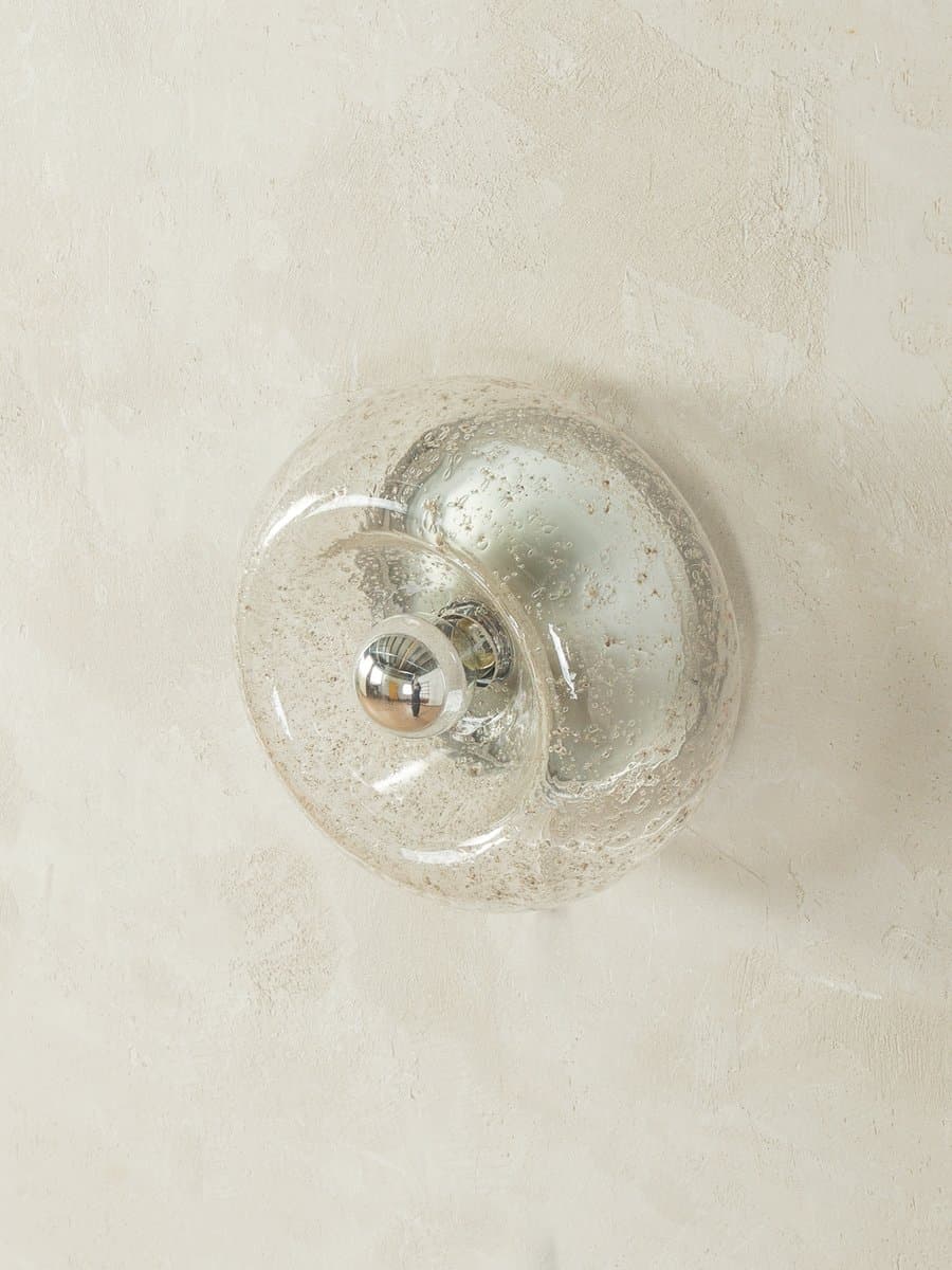 Kinkiet Donut, szkło transparentne, stal srebrna, proj. J.T. Kalmar, Niemcy, lata 70. - 280406