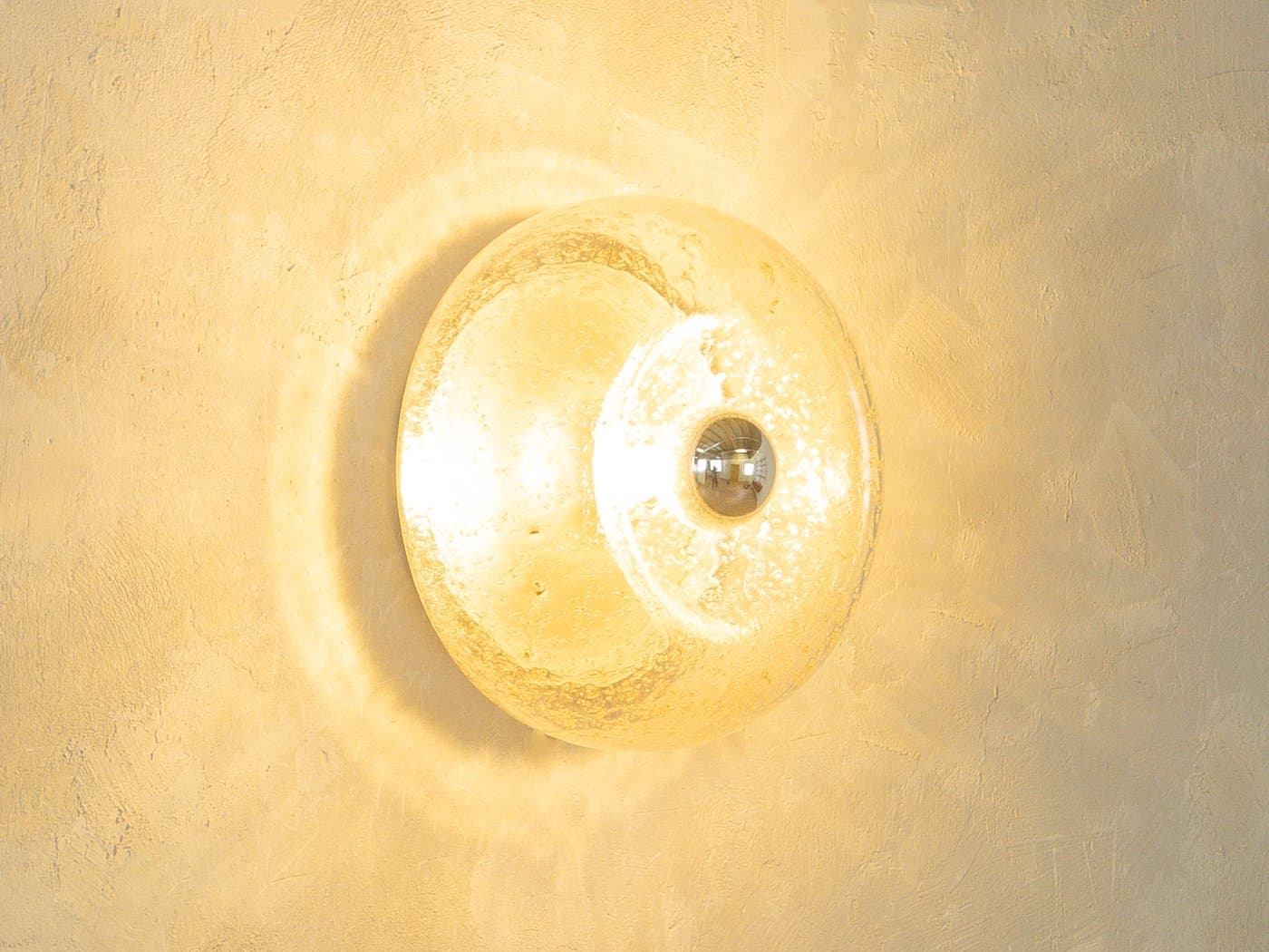 Kinkiet Donut, szkło transparentne, stal srebrna, proj. J.T. Kalmar, Niemcy, lata 70. - 280405