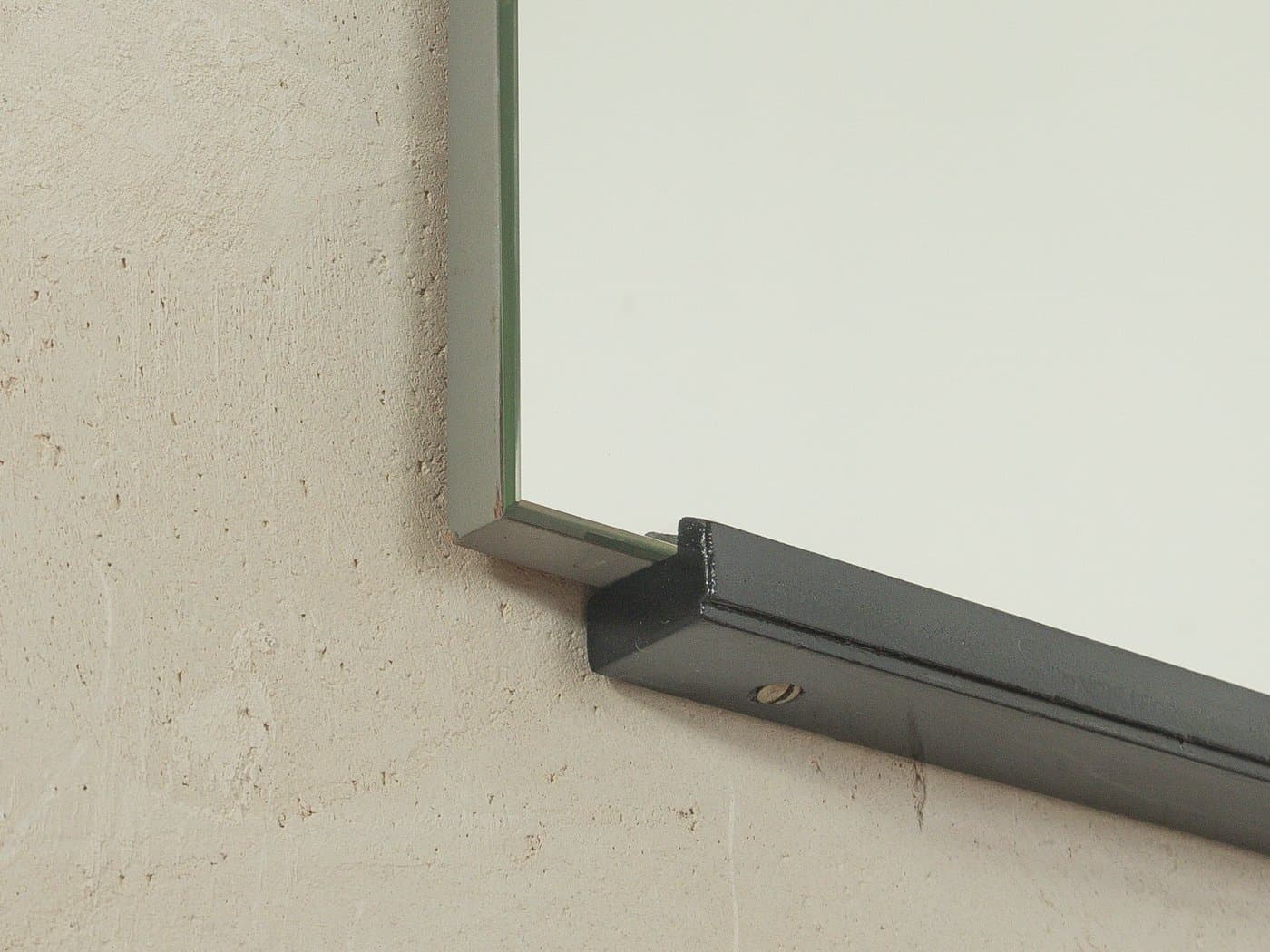 Lustro, szkło transparent, plastik czarny, Niemcy, lata 60. - 280324