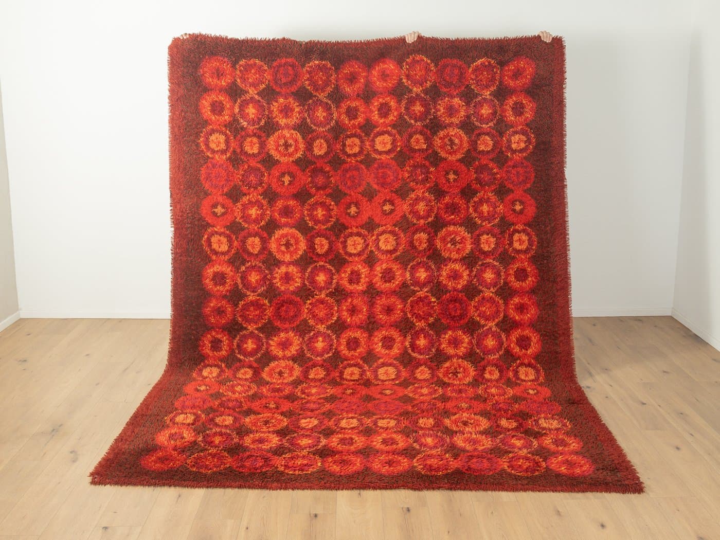 Dywan Space Age 245x340 cm, czerwony, wełna, Niemcy, lata 70. - 280298