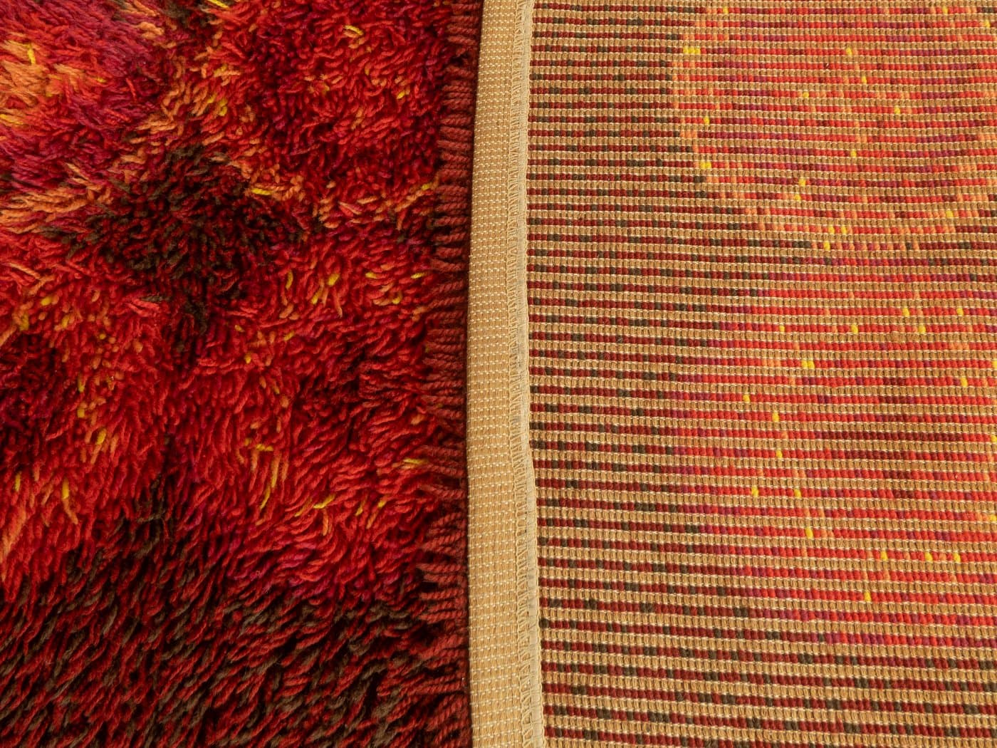 Dywan Space Age 245x340 cm, czerwony, wełna, Niemcy, lata 70. - 280296