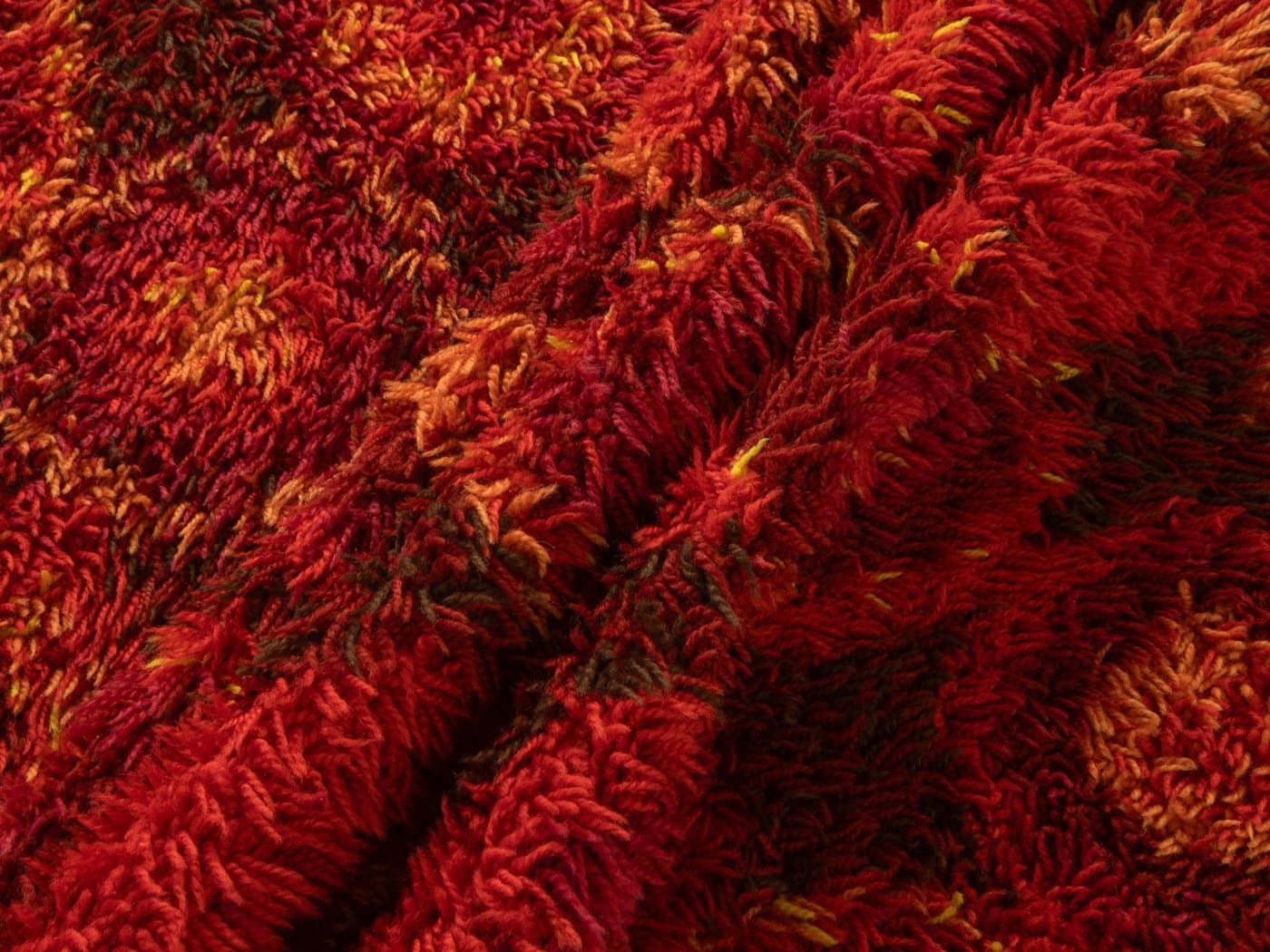 Dywan Space Age 245x340 cm, czerwony, wełna, Niemcy, lata 70. - 280294