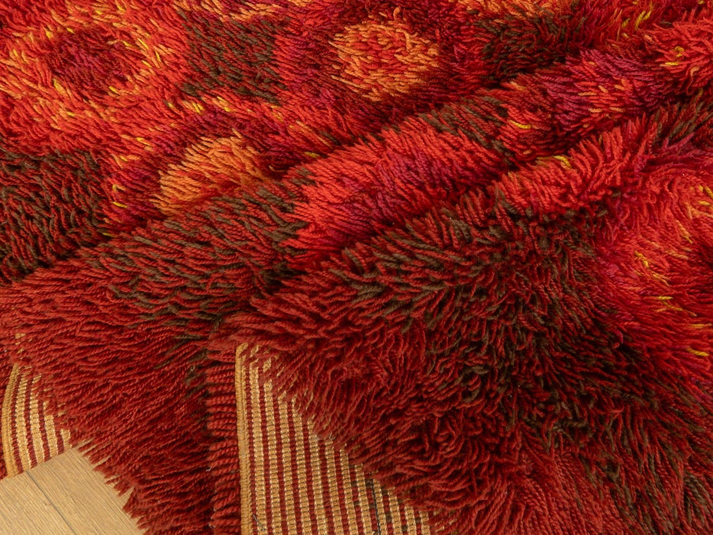 Dywan Space Age 245x340 cm, czerwony, wełna, Niemcy, lata 70. - 280295