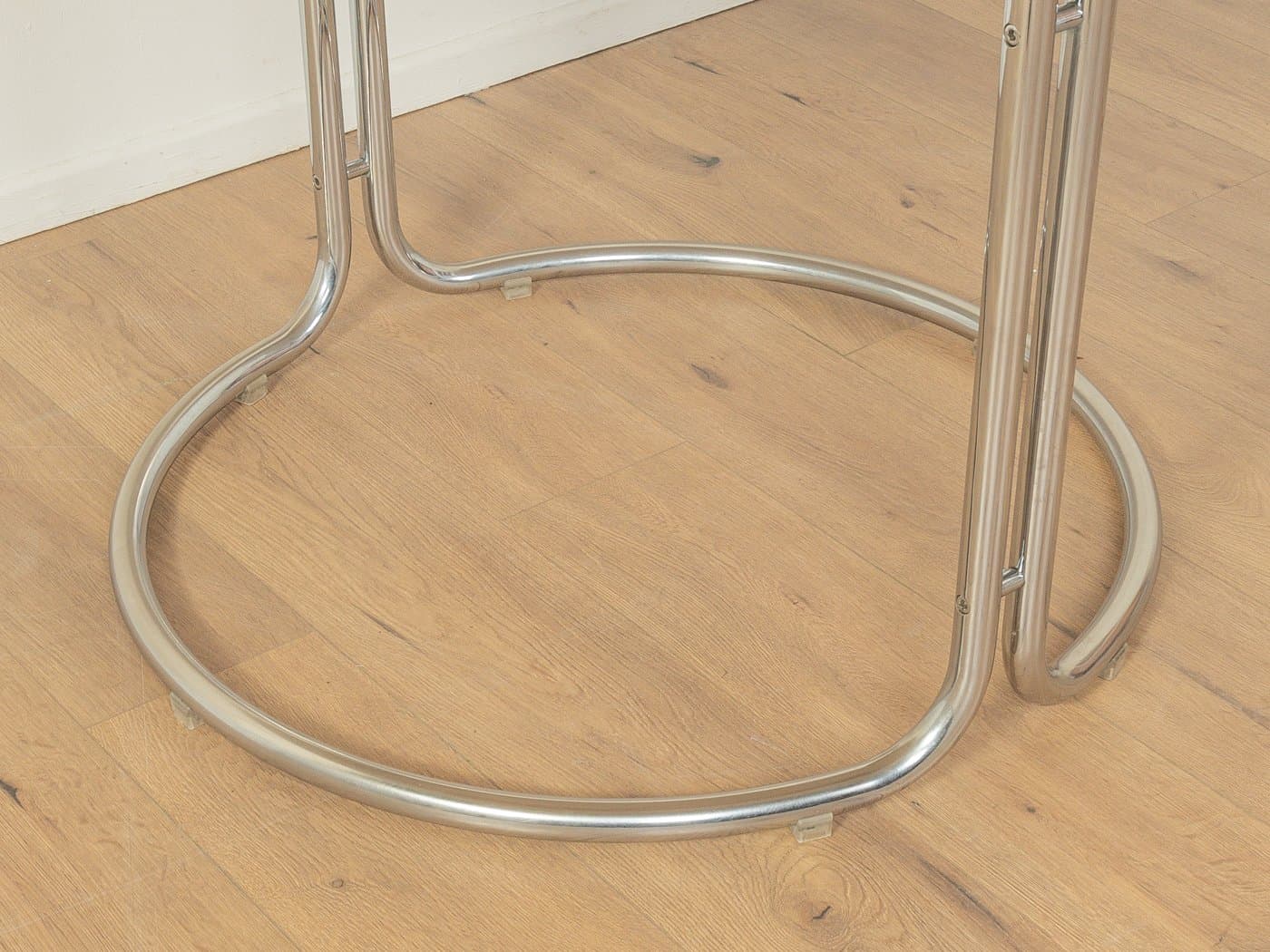 Dining Table, white wood, chrome base, by G. Stoppino, Italy, 1970s. - 280227