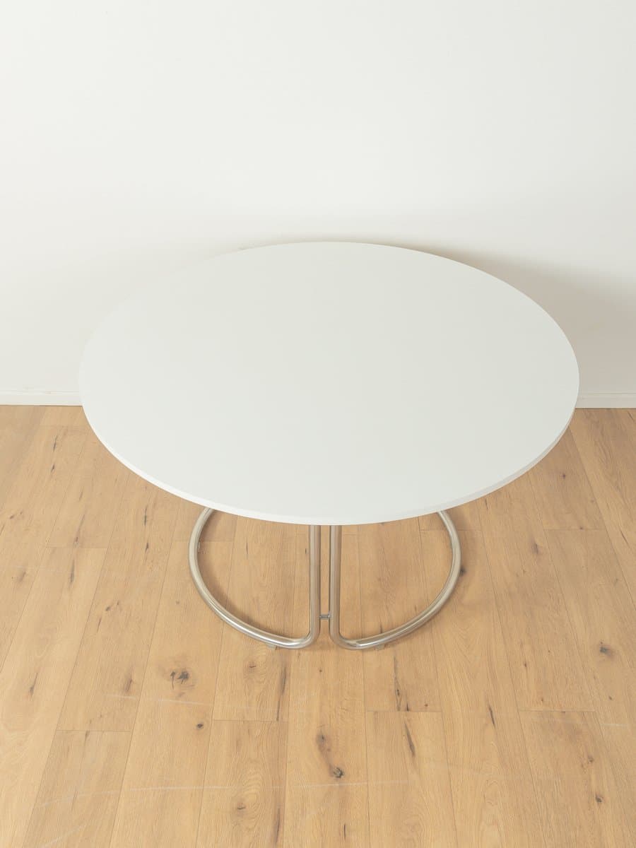 Dining Table, white wood, chrome base, by G. Stoppino, Italy, 1970s. - 280225