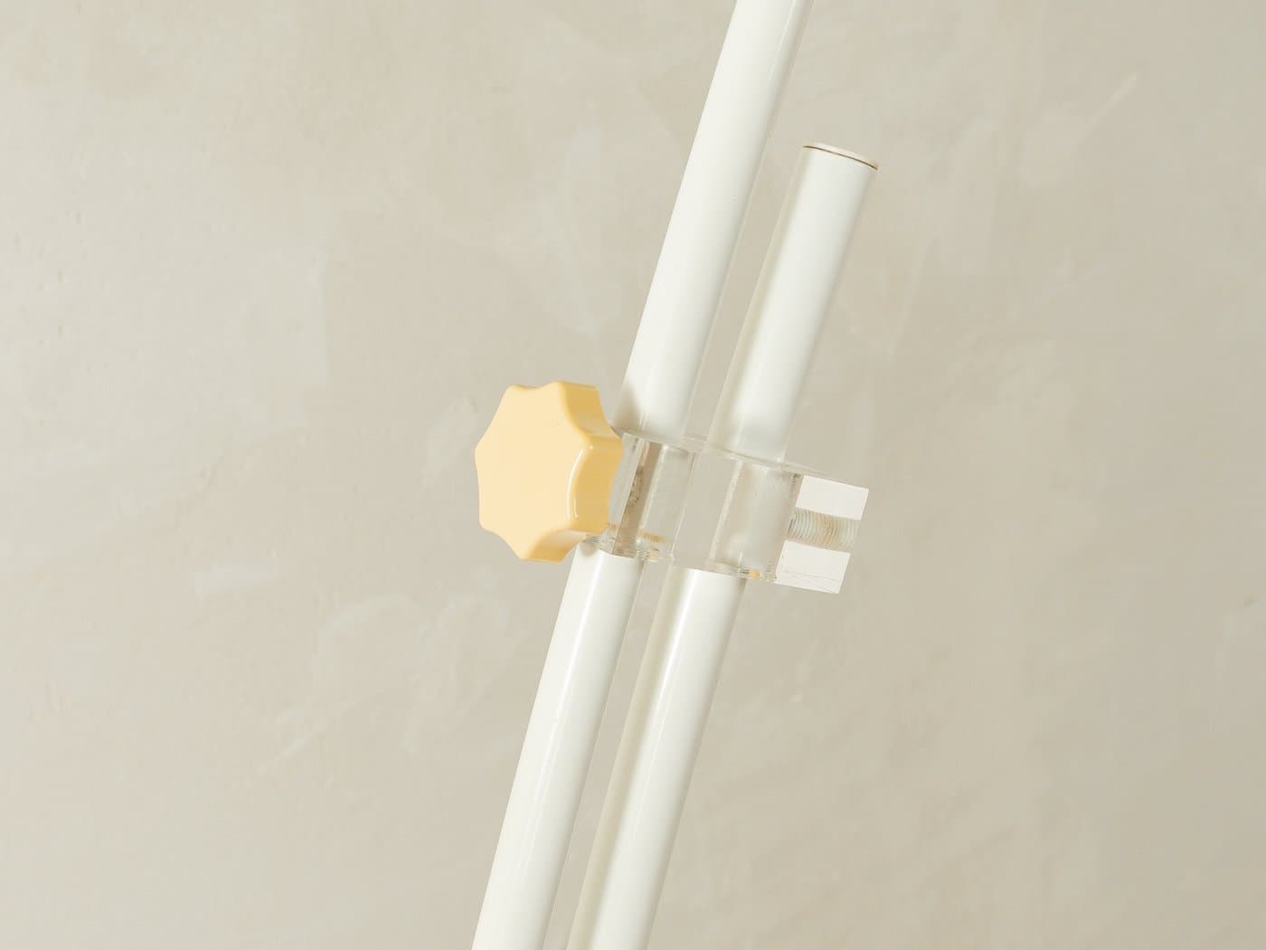 Floor lamp, white metal, yellow plexiglass, Germany, 1970s. - 280220