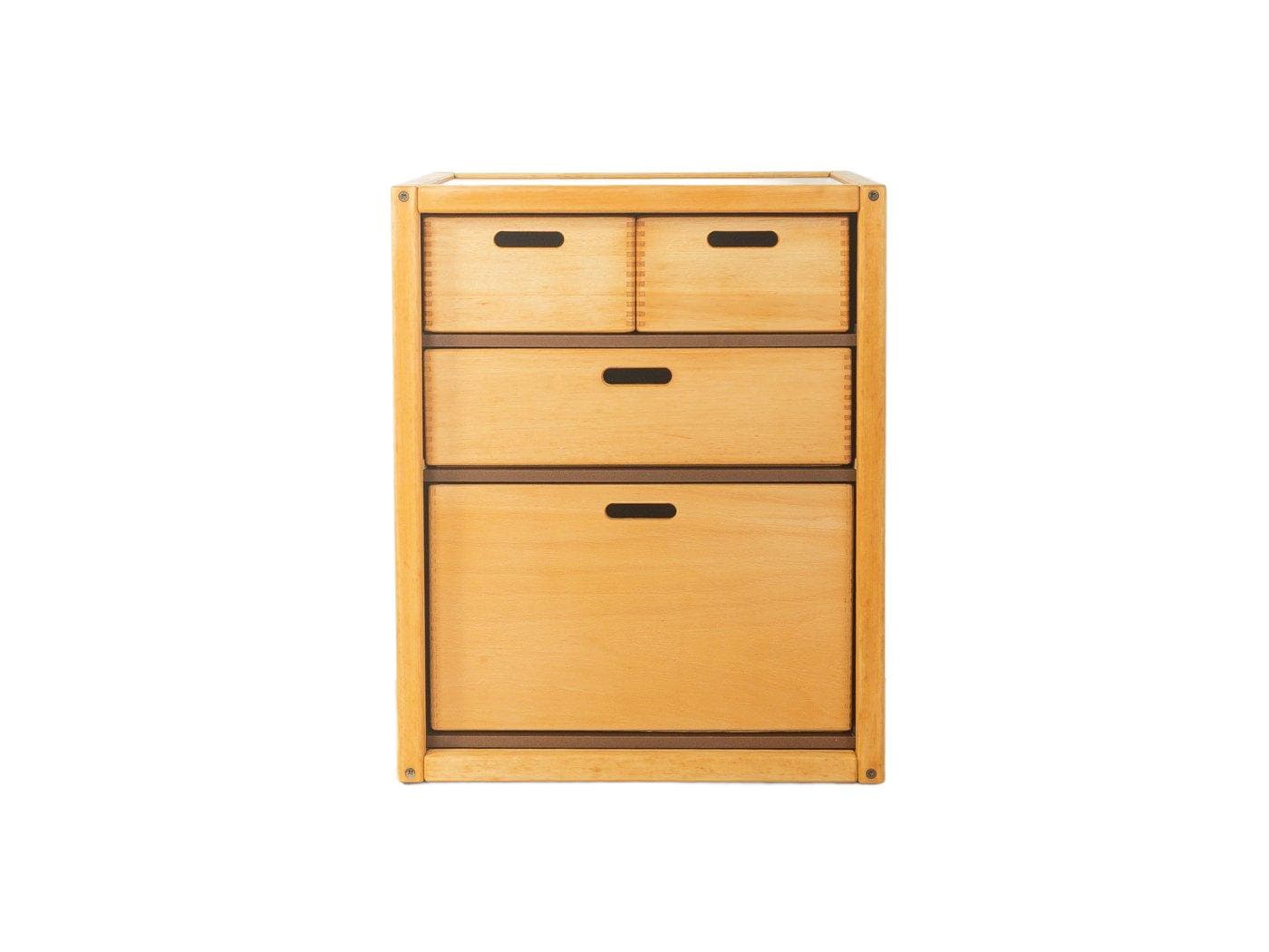 Chest of drawers, brown beech, Flötotto, Germany, 1970s.