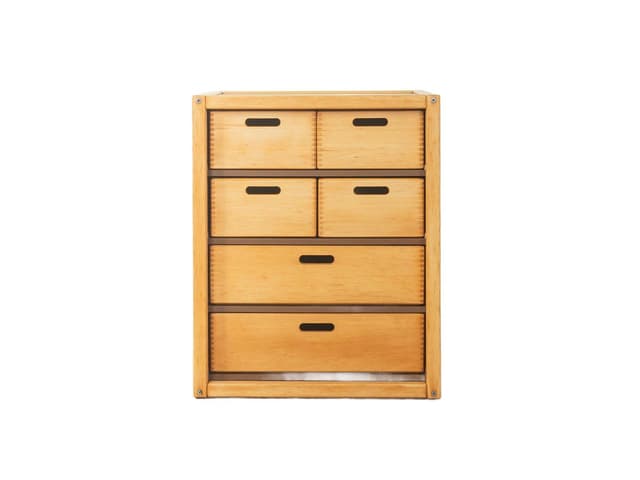 Komoda Flötotto, beżowy, buk, Niemcy, lata 70. - WYMIARY