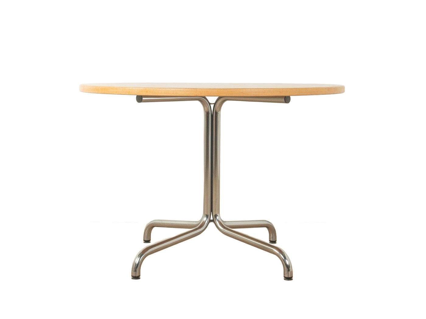 Stół jadalniany, jesion brązowy, chrom, Thonet, Niemcy, lata 60.