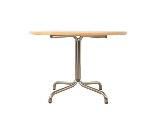 Stół jadalniany, jesion brązowy, chrom, Thonet, Niemcy, lata 60. - WYMIARY