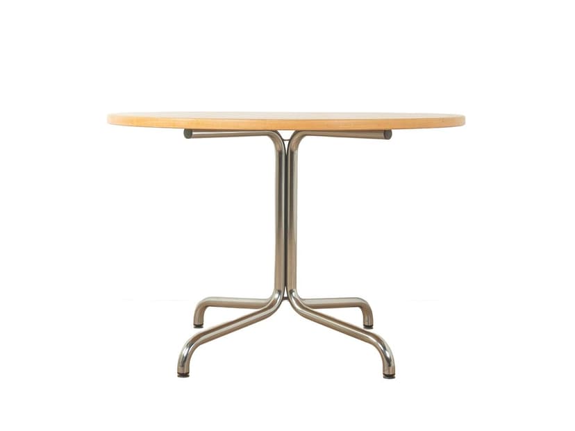 Stół jadalniany, jesion brązowy, chrom, Thonet, Niemcy, lata 60.