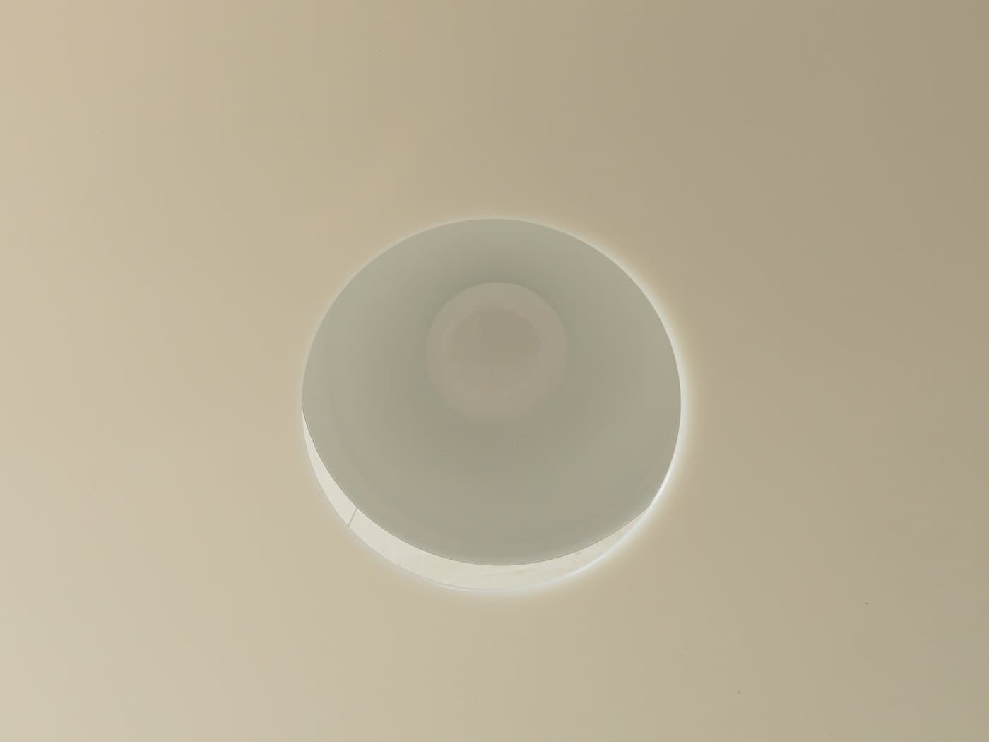 Pendant Lamp Frisbi, chrome silver, white acrylic, black plastic, by A. Castiglioni, Flos, Italy, 1970s. - 280166