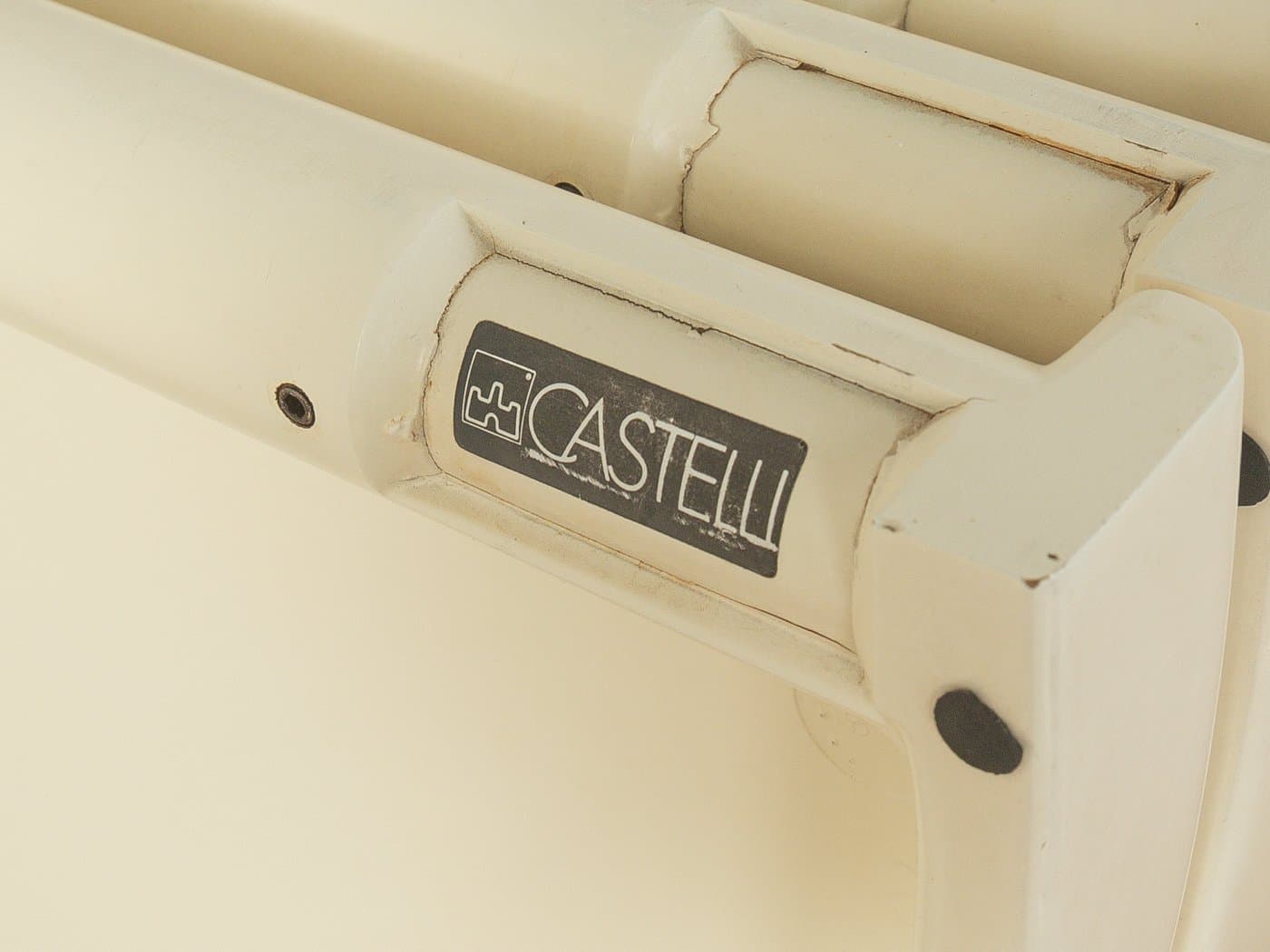 Stół składany Plano, beżowy, stal nierdzewna, proj. G. Piretti, Castelli, Włochy, lata 70. - 280145