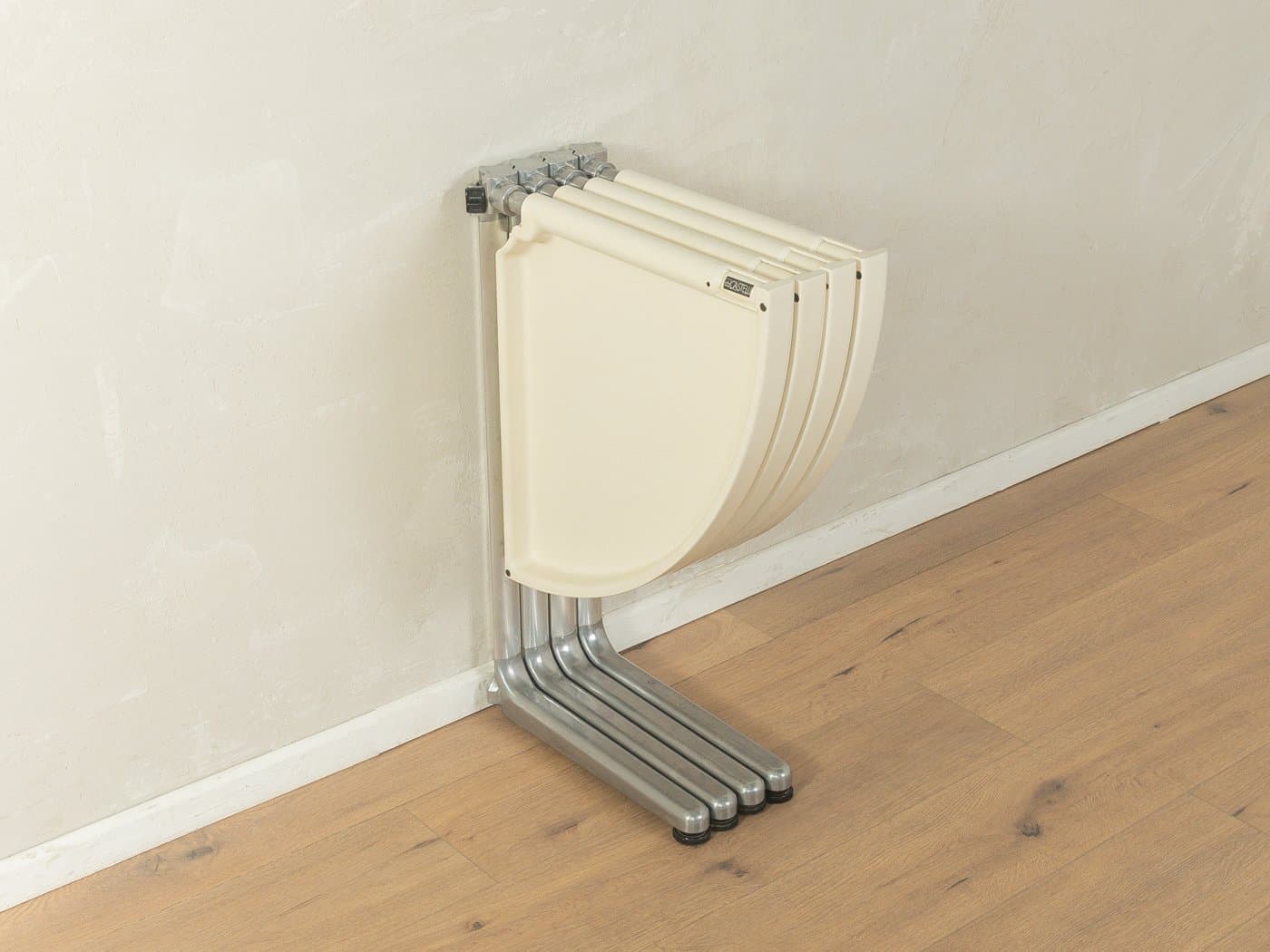 Stół składany Plano, beżowy, stal nierdzewna, proj. G. Piretti, Castelli, Włochy, lata 70. - 280149