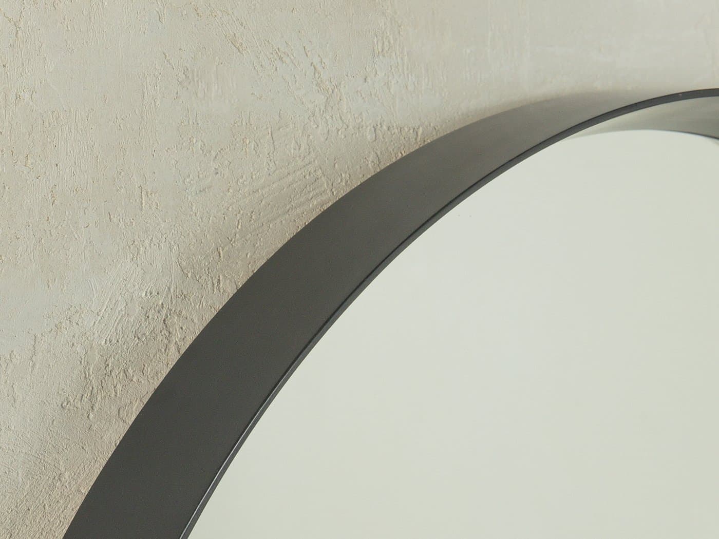 Wall mirror, black, glass, Germany, 1980s. - 280133