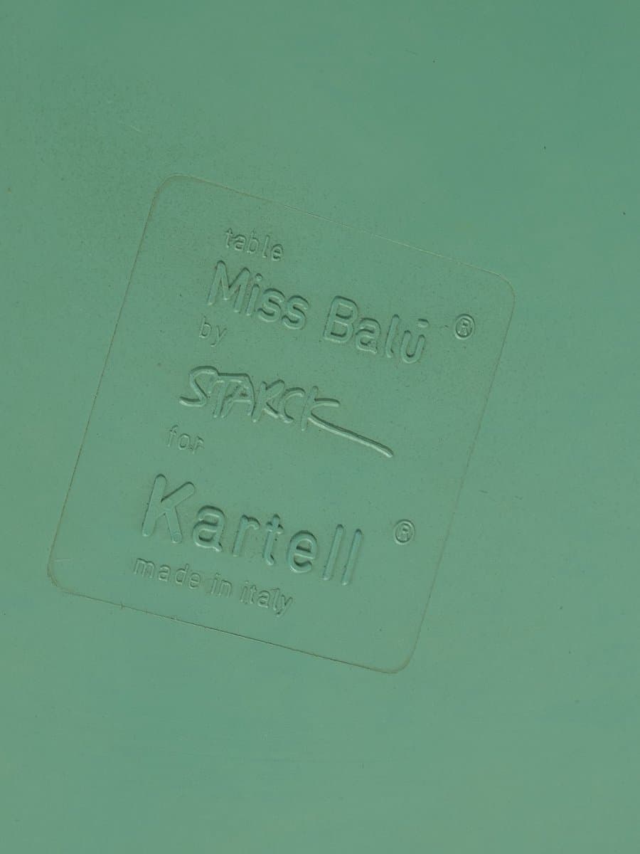 Stół bistro Miss Balū, zielony, plastik, proj. P. Starck, Kartell, Włochy, lata 80. - 280116